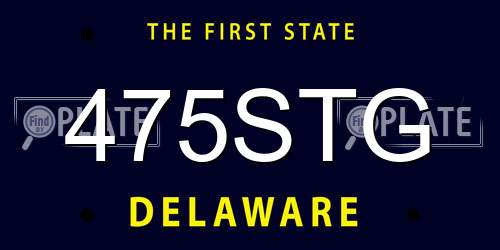 475STG Delaware License Plate