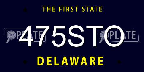 475STO Delaware License Plate