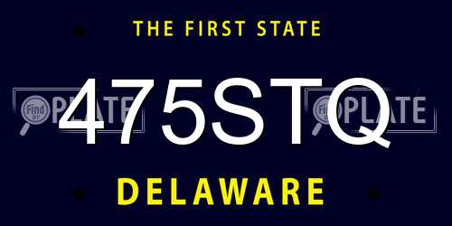 475STQ Delaware License Plate