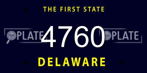 4760 Delaware License Plate