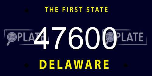47600 Delaware License Plate