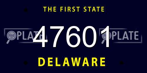 47601 Delaware License Plate