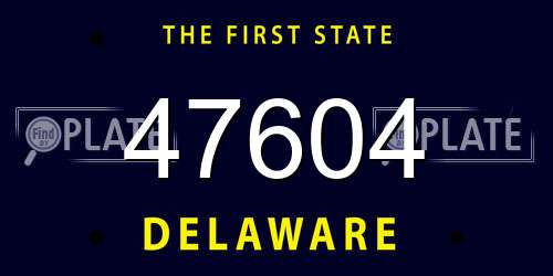 47604 Delaware License Plate