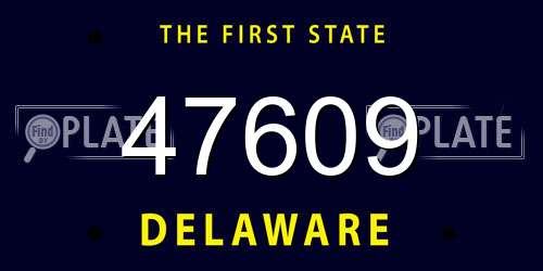 47609 Delaware License Plate