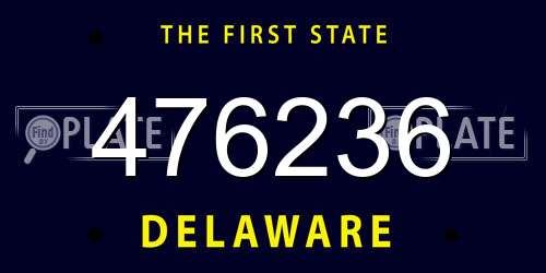 476236 Delaware License Plate