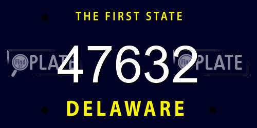 47632 Delaware License Plate