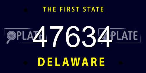 47634 Delaware License Plate