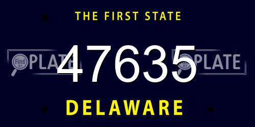 47635 Delaware License Plate