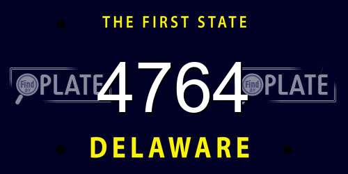 4764 Delaware License Plate