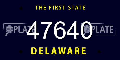 47640 Delaware License Plate
