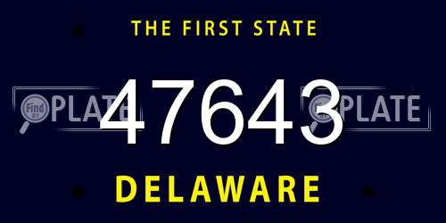 47643 Delaware License Plate