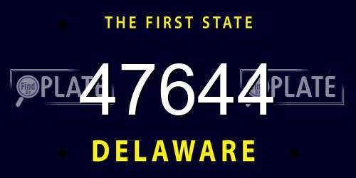 47644 Delaware License Plate