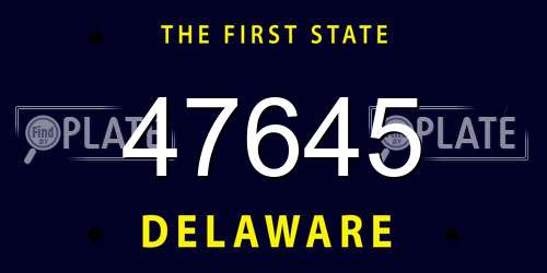 47645 Delaware License Plate