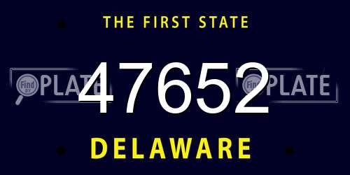 47652 Delaware License Plate
