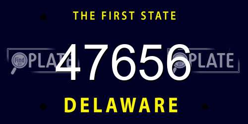 47656 Delaware License Plate