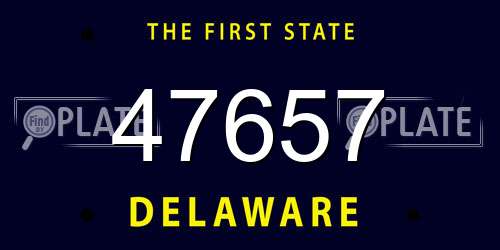 47657 Delaware License Plate