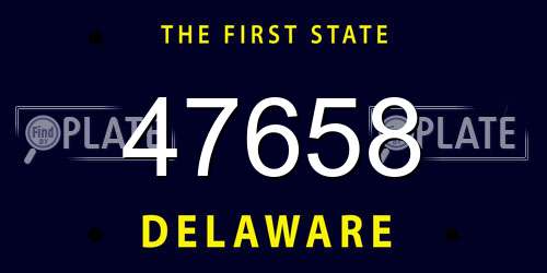 47658 Delaware License Plate