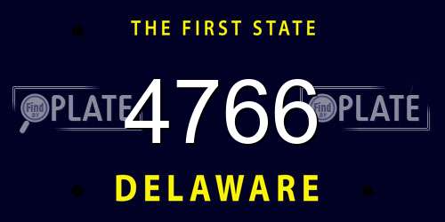4766 Delaware License Plate