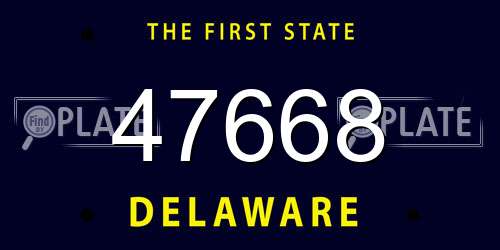 47668 Delaware License Plate