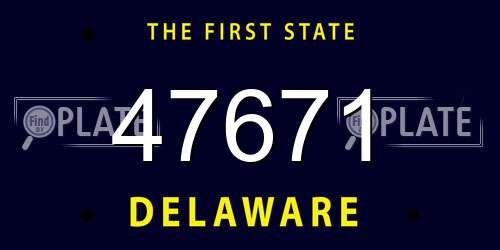 47671 Delaware License Plate