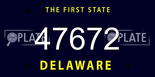47672 Delaware License Plate