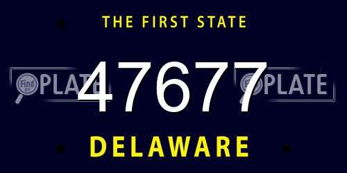 47677 Delaware License Plate
