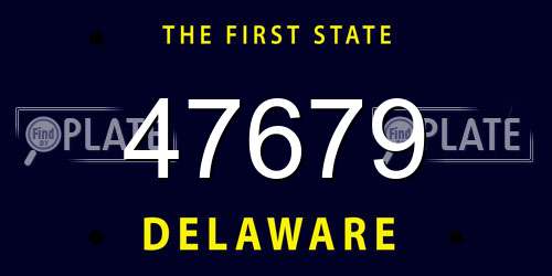 47679 Delaware License Plate