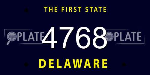 4768 Delaware License Plate