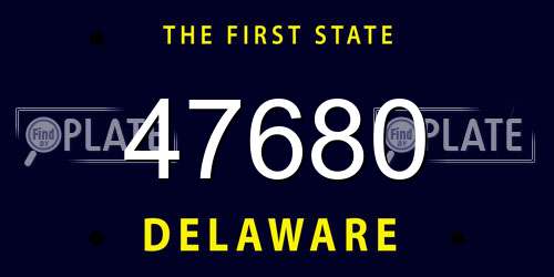 47680 Delaware License Plate