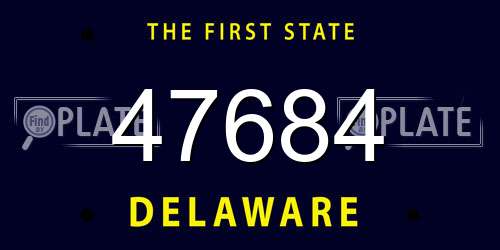 47684 Delaware License Plate