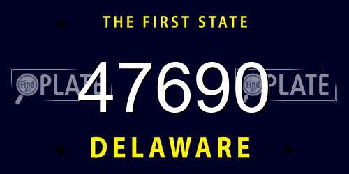 47690 Delaware License Plate