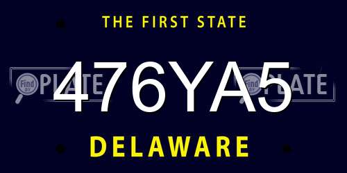 476YA5 Delaware License Plate