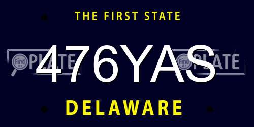476YAS Delaware License Plate