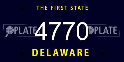 4770 Delaware License Plate