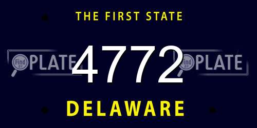 4772 Delaware License Plate