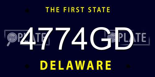 4774GD Delaware License Plate