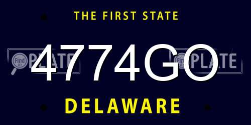 4774GO Delaware License Plate