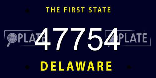 47754 Delaware License Plate