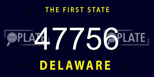 47756 Delaware License Plate