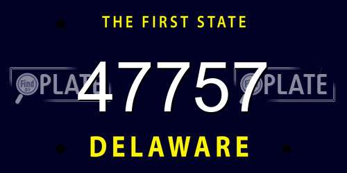 47757 Delaware License Plate