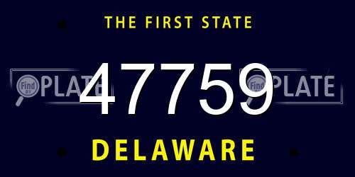 47759 Delaware License Plate