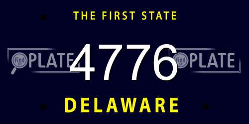 4776 Delaware License Plate
