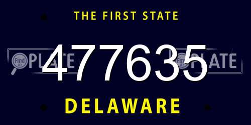 477635 Delaware License Plate