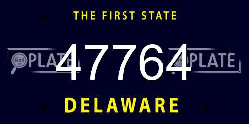 47764 Delaware License Plate