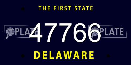 47766 Delaware License Plate