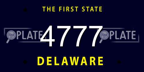 4777 Delaware License Plate