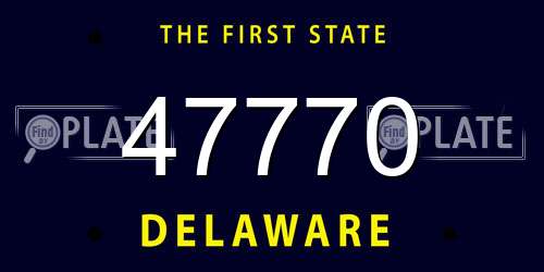 47770 Delaware License Plate
