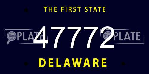 47772 Delaware License Plate