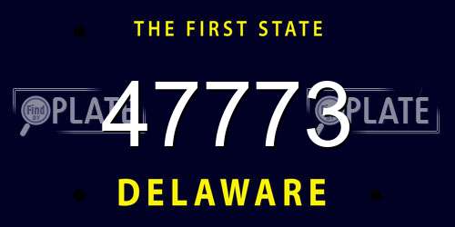47773 Delaware License Plate