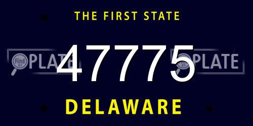 47775 Delaware License Plate